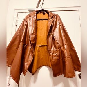 SHEIN Curve New Tan Cape Faux Jacket 2XL